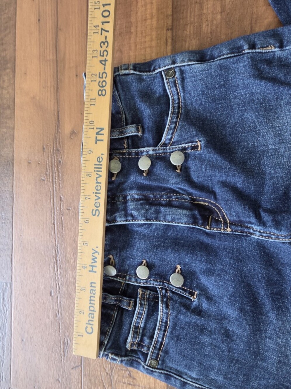 Girls Rock And Roll Denium Dark Blue Sailor Button Flared Jeans. Sz 14 - Picture 5 of 9